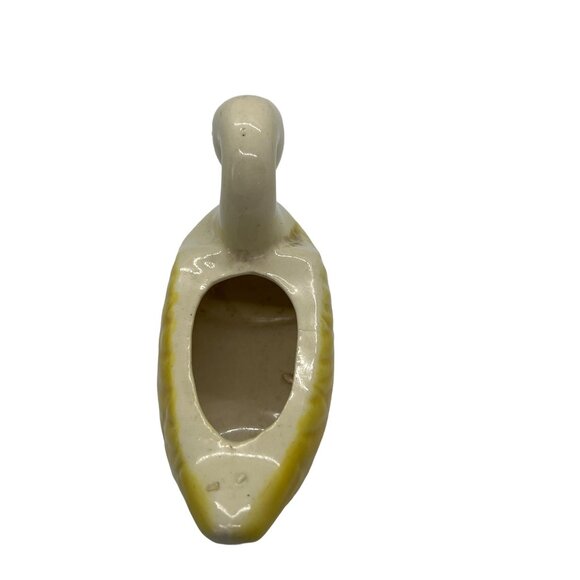 Vintage Ceramic Swan Planter Japan Yellow White Small Plant Succulents - Picture 3 of 4